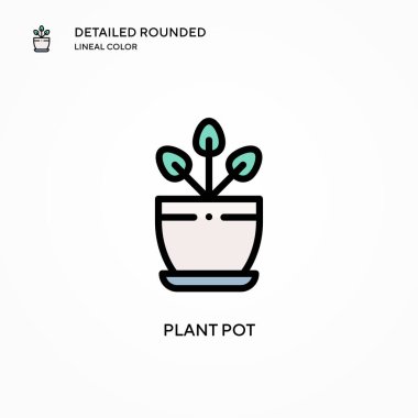 Saksı vektör ikonu yerleştir. Modern vektör illüstrasyon kavramları. Düzenlemesi ve kişiselleştirmesi kolay.