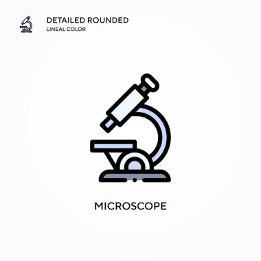 Mikroskop vektör simgesi. Modern vektör illüstrasyon kavramları. Düzenlemesi ve kişiselleştirmesi kolay.