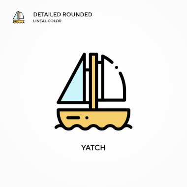 Yatch vektör simgesi. Modern vektör illüstrasyon kavramları. Düzenlemesi ve kişiselleştirmesi kolay.