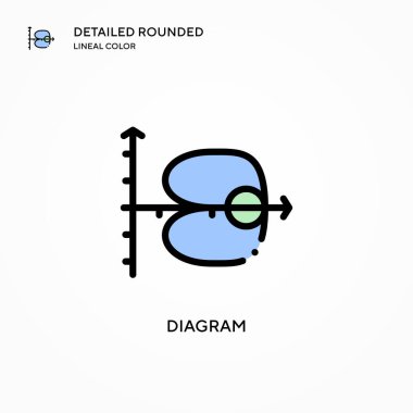 Diyagram vektör simgesi. Modern vektör illüstrasyon kavramları. Düzenlemesi ve kişiselleştirmesi kolay.