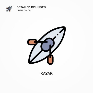 Kano vektör simgesi. Modern vektör illüstrasyon kavramları. Düzenlemesi ve kişiselleştirmesi kolay.