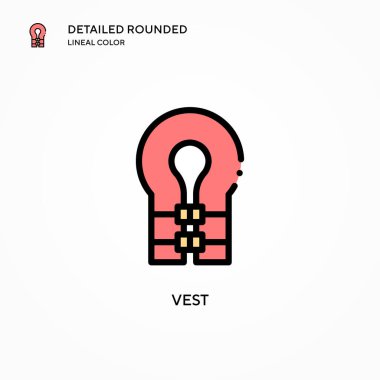 Yelek vektör simgesi. Modern vektör illüstrasyon kavramları. Düzenlemesi ve kişiselleştirmesi kolay.