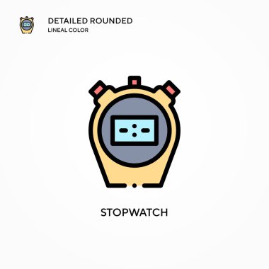 Stopwatch vektör simgesi. Modern vektör illüstrasyon kavramları. Düzenlemesi ve kişiselleştirmesi kolay.