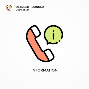 Bilgi vektör simgesi. Modern vektör illüstrasyon kavramları. Düzenlemesi ve kişiselleştirmesi kolay.