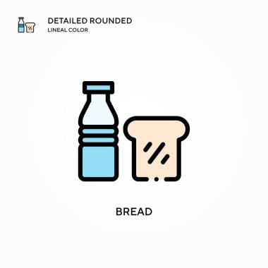 Ekmek vektör simgesi. Modern vektör illüstrasyon kavramları. Düzenlemesi ve kişiselleştirmesi kolay.