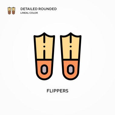 Flippers vektör simgesi. Modern vektör illüstrasyon kavramları. Düzenlemesi ve kişiselleştirmesi kolay.
