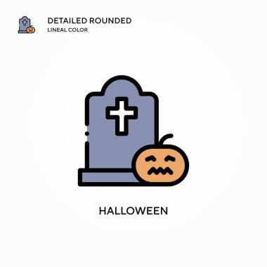 Cadılar Bayramı vektör simgesi. Modern vektör illüstrasyon kavramları. Düzenlemesi ve kişiselleştirmesi kolay.