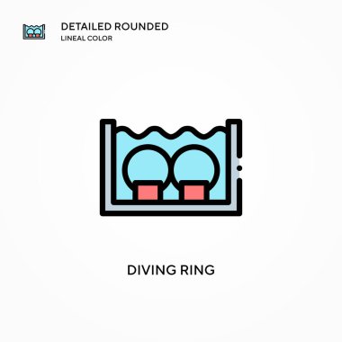 Dalış halkası vektör simgesi. Modern vektör illüstrasyon kavramları. Düzenlemesi ve kişiselleştirmesi kolay.