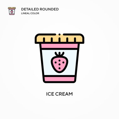 Dondurma vektör simgesi. Modern vektör illüstrasyon kavramları. Düzenlemesi ve kişiselleştirmesi kolay.