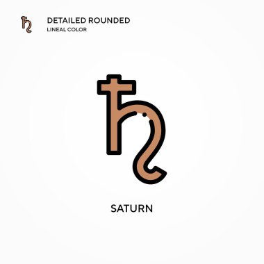 Satürn vektör simgesi. Modern vektör illüstrasyon kavramları. Düzenlemesi ve kişiselleştirmesi kolay.