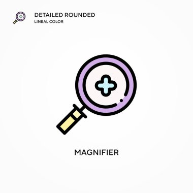 Büyüteç vektör simgesi. Modern vektör illüstrasyon kavramları. Düzenlemesi ve kişiselleştirmesi kolay.