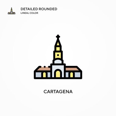 Cartagena vektör simgesi. Modern vektör illüstrasyon kavramları. Düzenlemesi ve kişiselleştirmesi kolay.