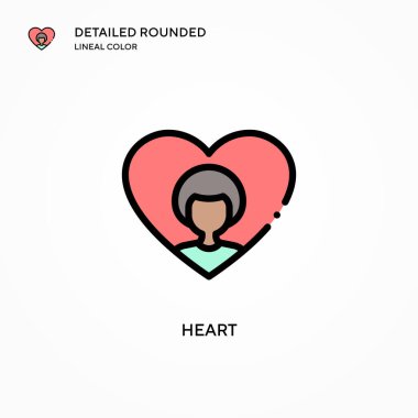 Kalp vektör simgesi. Modern vektör illüstrasyon kavramları. Düzenlemesi ve kişiselleştirmesi kolay.