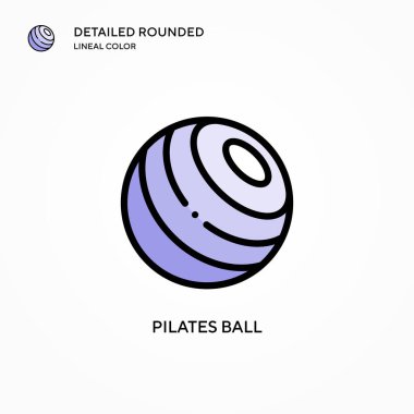 Pilates topu vektör simgesi. Modern vektör illüstrasyon kavramları. Düzenlemesi ve kişiselleştirmesi kolay.