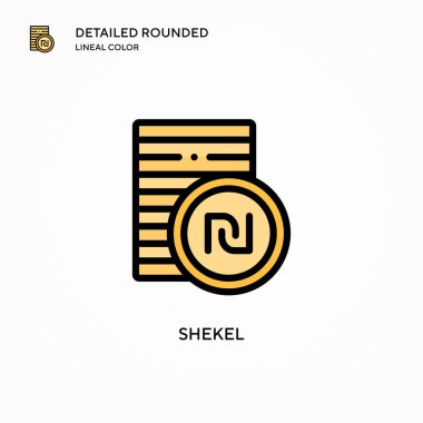 Şekel vektör simgesi. Modern vektör illüstrasyon kavramları. Düzenlemesi ve kişiselleştirmesi kolay.