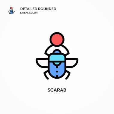 Scarab vektör simgesi. Modern vektör illüstrasyon kavramları. Düzenlemesi ve kişiselleştirmesi kolay.
