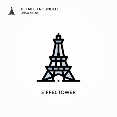 Eyfel kule vektör simgesi. Modern vektör illüstrasyon kavramları. Düzenlemesi ve kişiselleştirmesi kolay.