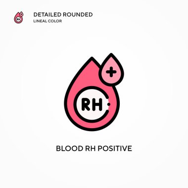 Kan Rh pozitif vektör simgesi. Modern vektör illüstrasyon kavramları. Düzenlemesi ve kişiselleştirmesi kolay.