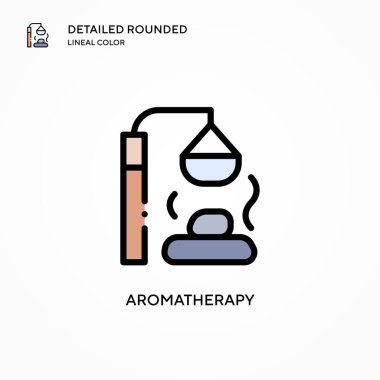 Aromaterapi vektör ikonu. Modern vektör illüstrasyon kavramları. Düzenlemesi ve kişiselleştirmesi kolay.