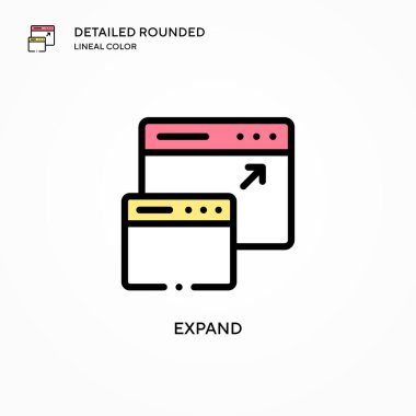 Vektör simgesini genişlet. Modern vektör illüstrasyon kavramları. Düzenlemesi ve kişiselleştirmesi kolay.