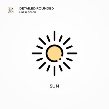 Güneş vektör simgesi. Modern vektör illüstrasyon kavramları. Düzenlemesi ve kişiselleştirmesi kolay.