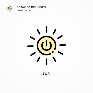 Güneş vektör simgesi. Modern vektör illüstrasyon kavramları. Düzenlemesi ve kişiselleştirmesi kolay.