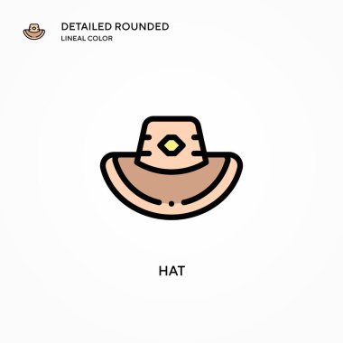 Şapka vektör simgesi. Modern vektör illüstrasyon kavramları. Düzenlemesi ve kişiselleştirmesi kolay.