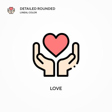 Aşk vektör simgesi. Modern vektör illüstrasyon kavramları. Düzenlemesi ve kişiselleştirmesi kolay.