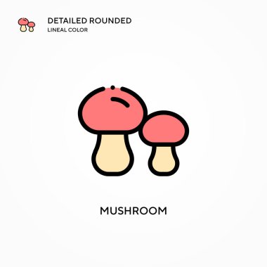 Mantar vektör simgesi. Modern vektör illüstrasyon kavramları. Düzenlemesi ve kişiselleştirmesi kolay.