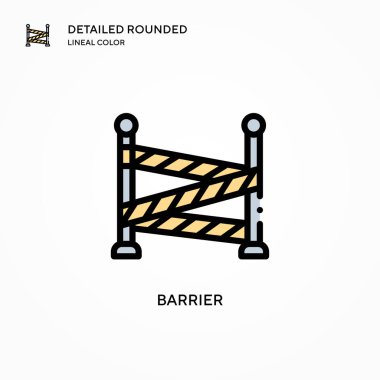 Bariyer vektör simgesi. Modern vektör illüstrasyon kavramları. Düzenlemesi ve kişiselleştirmesi kolay.
