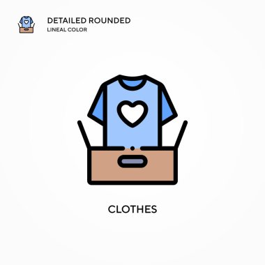 Giysi vektör simgesi. Modern vektör illüstrasyon kavramları. Düzenlemesi ve kişiselleştirmesi kolay.