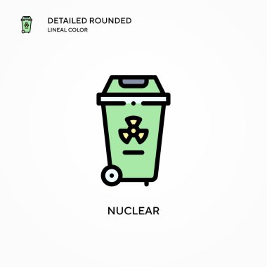 Nükleer vektör simgesi. Modern vektör illüstrasyon kavramları. Düzenlemesi ve kişiselleştirmesi kolay.