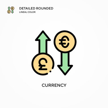 Para birimi vektör simgesi. Modern vektör illüstrasyon kavramları. Düzenlemesi ve kişiselleştirmesi kolay.