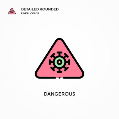 Tehlikeli vektör simgesi. Modern vektör illüstrasyon kavramları. Düzenlemesi ve kişiselleştirmesi kolay.