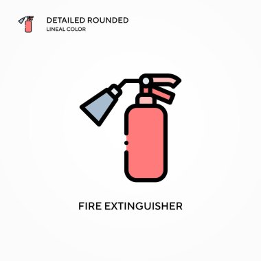 Yangın söndürme vektör simgesini ateşle. Modern vektör illüstrasyon kavramları. Düzenlemesi ve kişiselleştirmesi kolay.