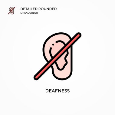 Sağırlık vektör simgesi. Modern vektör illüstrasyon kavramları. Düzenlemesi ve kişiselleştirmesi kolay.