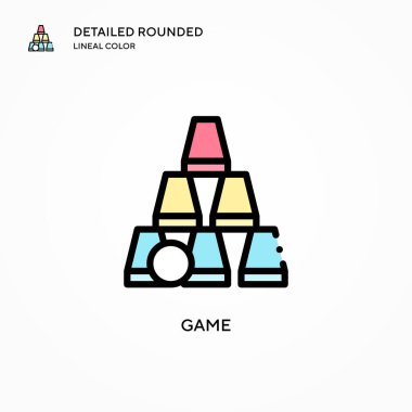Oyun vektör simgesi. Modern vektör illüstrasyon kavramları. Düzenlemesi ve kişiselleştirmesi kolay.