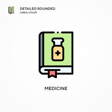 İlaç vektör simgesi. Modern vektör illüstrasyon kavramları. Düzenlemesi ve kişiselleştirmesi kolay.