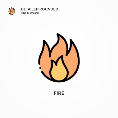 Vektör simgesini ateşle. Modern vektör illüstrasyon kavramları. Düzenlemesi ve kişiselleştirmesi kolay.