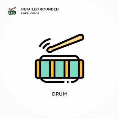 Davul vektör simgesi. Modern vektör illüstrasyon kavramları. Düzenlemesi ve kişiselleştirmesi kolay.