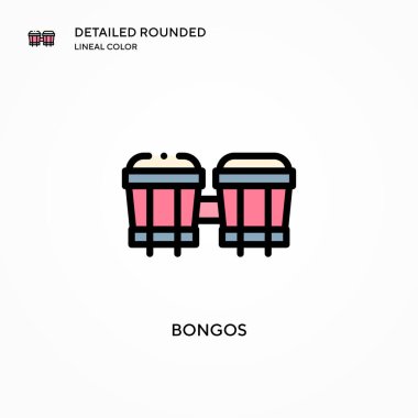 Bongo vektör simgesi. Modern vektör illüstrasyon kavramları. Düzenlemesi ve kişiselleştirmesi kolay.