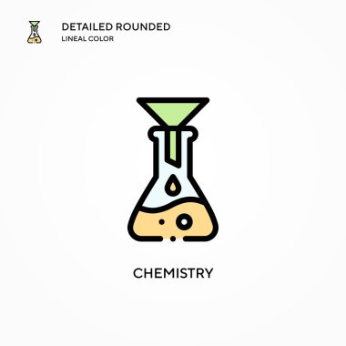 Kimya vektör simgesi. Modern vektör illüstrasyon kavramları. Düzenlemesi ve kişiselleştirmesi kolay.