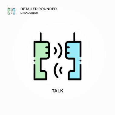 Vektör simgesinden bahset. Modern vektör illüstrasyon kavramları. Düzenlemesi ve kişiselleştirmesi kolay.