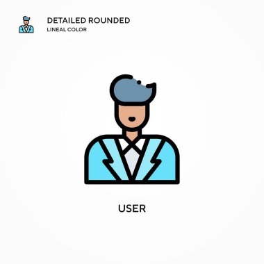 Kullanıcı vektör simgesi. Modern vektör illüstrasyon kavramları. Düzenlemesi ve kişiselleştirmesi kolay.