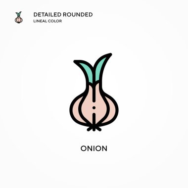 Soğan vektör simgesi. Modern vektör illüstrasyon kavramları. Düzenlemesi ve kişiselleştirmesi kolay.