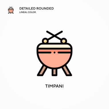 Timpani vektör simgesi. Modern vektör illüstrasyon kavramları. Düzenlemesi ve kişiselleştirmesi kolay.