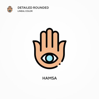 Hamsa vektör simgesi. Modern vektör illüstrasyon kavramları. Düzenlemesi ve kişiselleştirmesi kolay.