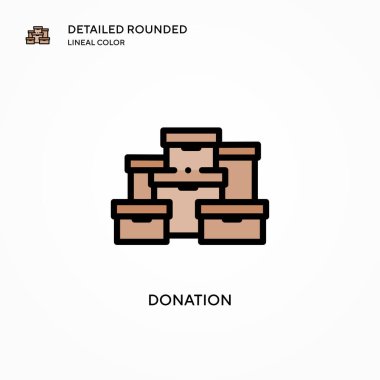 Bağış vektörü simgesi. Modern vektör illüstrasyon kavramları. Düzenlemesi ve kişiselleştirmesi kolay.