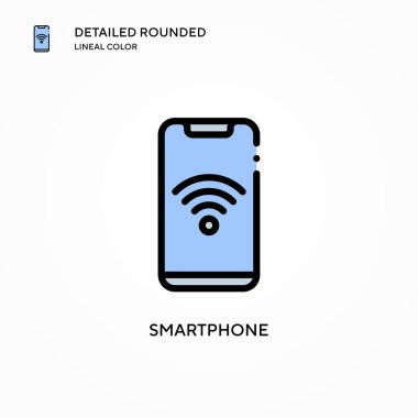 Akıllı telefon vektör simgesi. Modern vektör illüstrasyon kavramları. Düzenlemesi ve kişiselleştirmesi kolay.