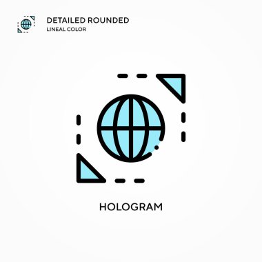 Hologram vektör simgesi. Modern vektör illüstrasyon kavramları. Düzenlemesi ve kişiselleştirmesi kolay.